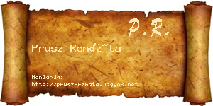 Prusz Renáta névjegykártya